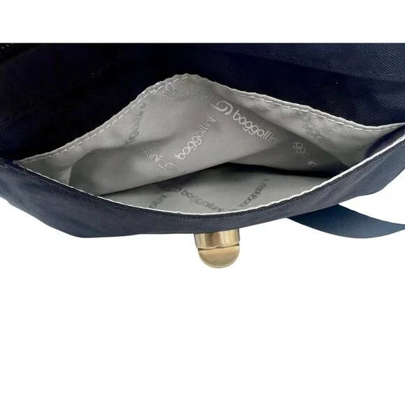 Baggallini Black Crossbody Bag Purse Gold-Tone Accents Travel Accessory - Picture 6 of 9